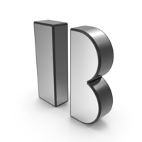 Alphabet Letter B Steel PNG & PSD Images