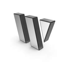 Alphabet Letter W Steel PNG & PSD Images