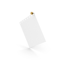 Paper With Gold Push Pin PNG & PSD Images
