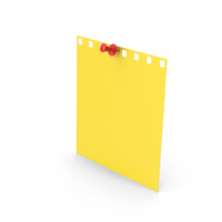 Yellow Paper With Push Pin PNG & PSD Images