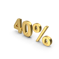 Golden 40 Percent Symbol PNG & PSD Images