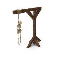 Worn Skeleton Hanged On The Gallows PNG & PSD Images