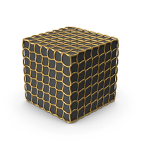 Black Gold Mesh Cube PNG & PSD Images