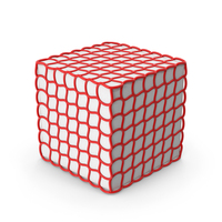 Red White Mesh Cube PNG & PSD Images