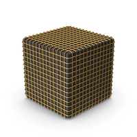 Black & Golden Mesh Cube PNG & PSD Images