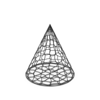 Black Mesh Geometric Cone PNG & PSD Images