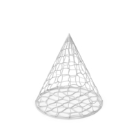 White Mesh Geometric Cone PNG & PSD Images