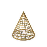 Gold Wire Geometric Cone PNG & PSD Images