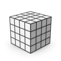 Black & White Mesh Cube PNG & PSD Images