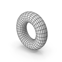 Black & White Mesh Torus PNG & PSD Images