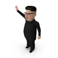 Cartoon Kim Jong Un Waving his Hand PNG & PSD Images