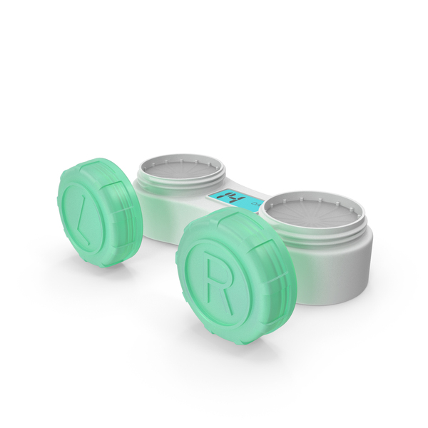 Electronic Contact Lens Case Green Caps PNG & PSD Images