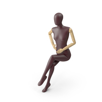 Flexible Female Mannequin Sitting Pose Satin Red PNG & PSD Images