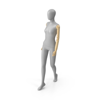 Flexible Female Mannequin Walking Pose Satin Grey PNG & PSD Images