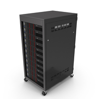 Floor Standing Full Server Rack Black PNG & PSD Images