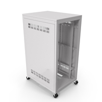 Floor Standing Rack Cabinet 27U White Empty PNG & PSD Images