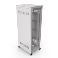 Floor Standing Rack Cabinet 42 Unit White Empty PNG & PSD Images