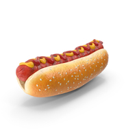 Hot Dog with Ketchup Mustard Zigzag PNG & PSD Images