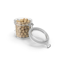 Hazelnuts In An Open Glass Jar PNG & PSD Images