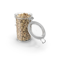 Hazelnuts In An Open Glass Jar PNG & PSD Images