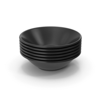 Stack Of Black Soup Bowls PNG & PSD Images