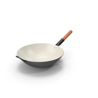 Wok With Wooden Handle PNG & PSD Images