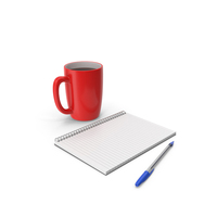 Notepad With Pen And Coffee Cup PNG & PSD Images
