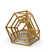 Gold Geometric Shaped Showpiece PNG & PSD Images