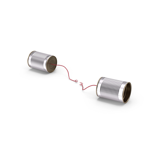 Tin Can Phone with Torn String PNG & PSD Images