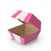 Pink Burger Box Opened PNG & PSD Images
