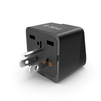 Type B Travel Plug Adapter Black PNG & PSD Images