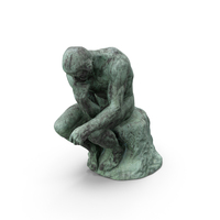 The Thinker Corroded Statue PNG & PSD Images