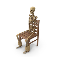 Worn Skeleton Tied To A Chair PNG & PSD Images