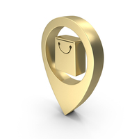 Map Pin Locate Navigate Shop Bag Gold PNG & PSD Images