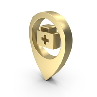 Map Pin Locate Navigate Plus Medical Care Gold PNG & PSD Images