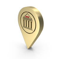 Golden Bank Pin Symbol PNG & PSD Images