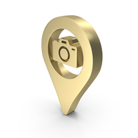 Map Pin Locate Navigate Photo Cam Visiting Gold PNG & PSD Images