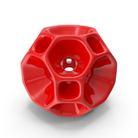 红色塑料几何形状展示件PNG和PSD图像
