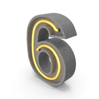 Concrete Letter Neon 6 PNG & PSD Images