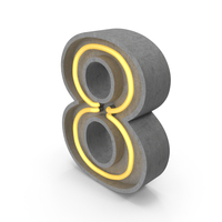 Concrete Letter Neon 8 PNG & PSD Images
