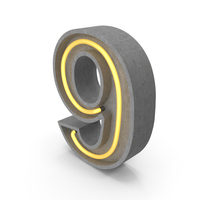 Concrete Letter Neon 9 PNG & PSD Images