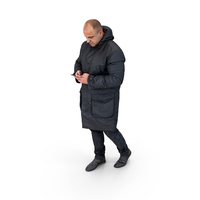 Man In Winter Jacket On A Phone PNG & PSD Images