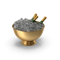 Champagne Bowl With Ice Gold PNG & PSD Images