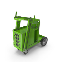Rolling Welding Cart with Drawers Green Used PNG & PSD Images