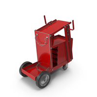 Red Used Rolling Welding Cart With Drawers PNG & PSD Images