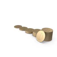 Gold Stacks Of Bitcoins PNG & PSD Images