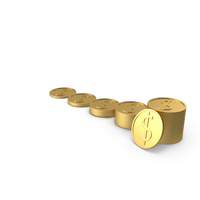 Golden Stacks Of Dollar Coins PNG & PSD Images