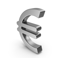 Silver Euro Sign PNG & PSD Images