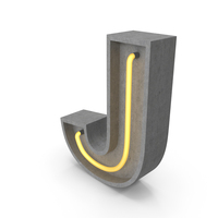 Concrete Letter Neon J PNG & PSD Images