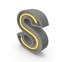 Concrete Neon Letter S PNG & PSD Images